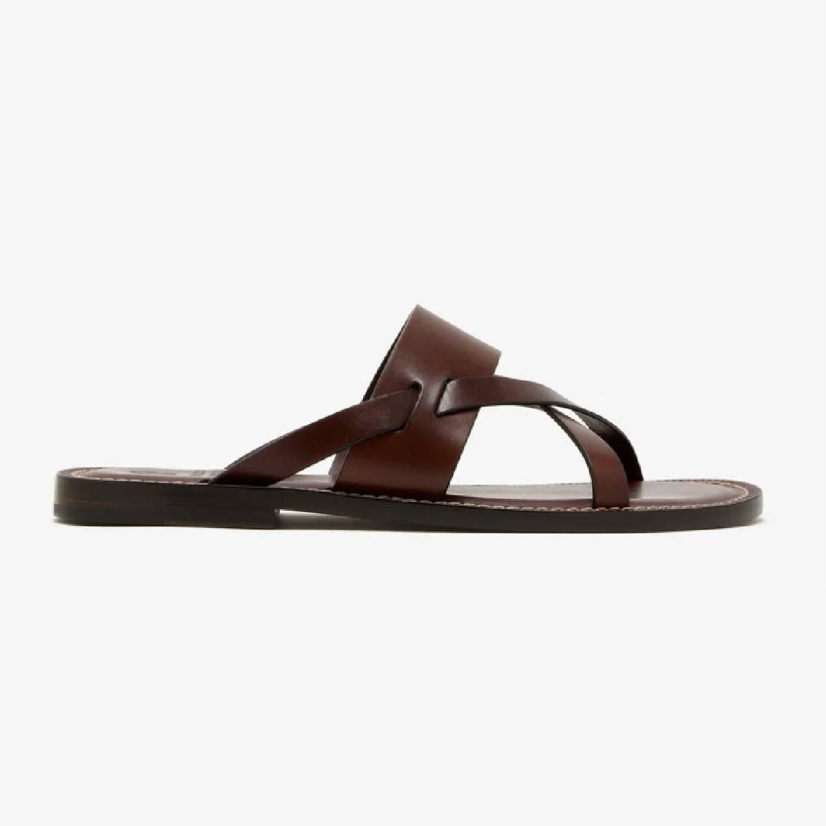Men’s Crisscross Toe-Loop Leather Sandal